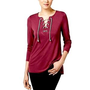 G.H. Bass & Co. Rope Lace Up Long Sleeve Shirt